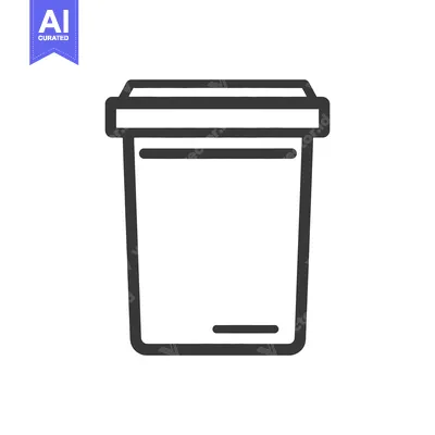 Aset premium populer: A simple line drawing representing a disposable beverage container
