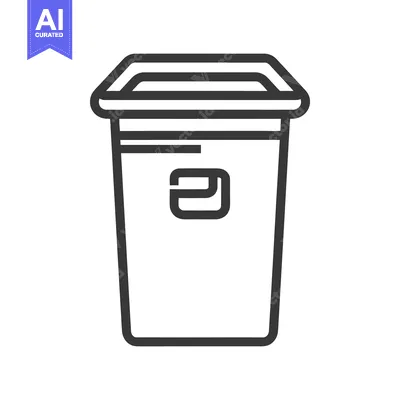 Aset premium populer: A simple line art illustration depicting a coffee beverage container
