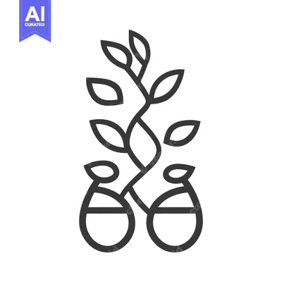 Popular premium asset: A simple linear illustration of tea leaves in teacups