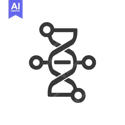 Simplified DNA Strand Icon: Genetic Code, Molecular Biology Symbol