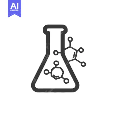 Popular premium asset: Scientific Flask with Molecular Structures, Chemistry Icon, Black and