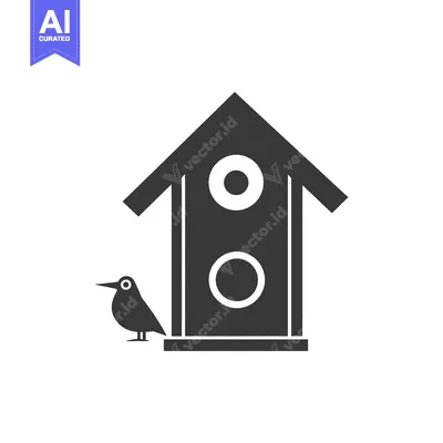 A stylized depiction shows a bird and a birdhouse of modern design
