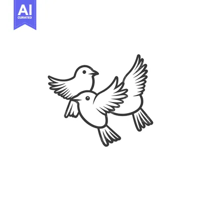 Aset premium populer: Two stylized birds with wings outstretched in a graphic depiction