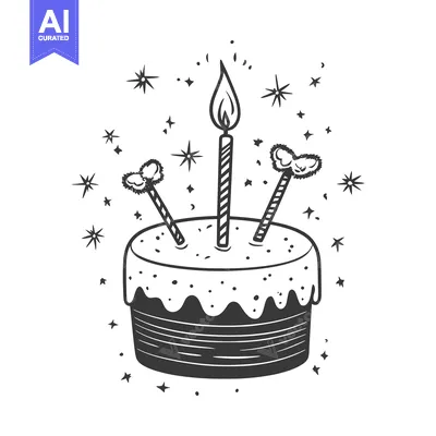 A celebratory cake with candles and whimsical starry decoration