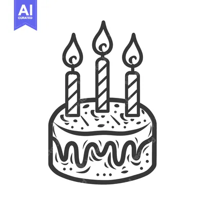 Aset premium populer: A delicious three candle cake with sweet frosting on top