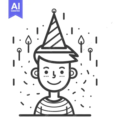 Popular premium asset: A celebratory illustration featuring a person wearing a party hat