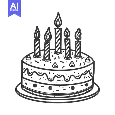 Aset premium populer: A decorated cake with candles ready for a celebration party