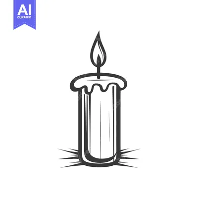 Aset premium populer: A black and white image of a burning candle