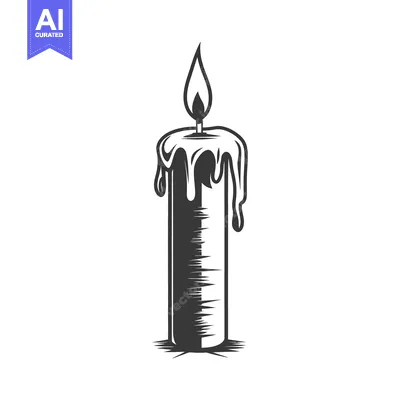 Aset premium populer: A burning candle with melting wax and a flickering flame