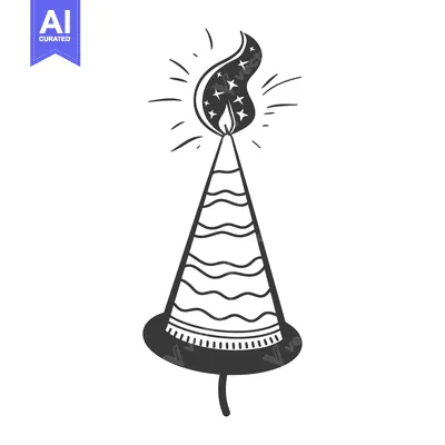 Aset premium populer: An illustrated black and white depiction of a festive firecracker