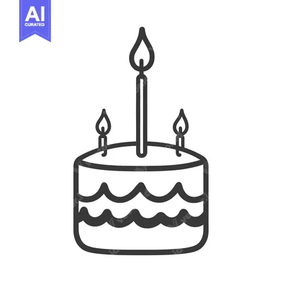 Aset desain premium: A frosted cake featuring three lit candles for a celebration