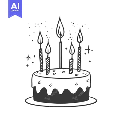 Aset desain premium: A decorated cake with lit candles for a celebration