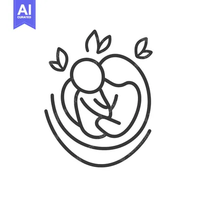 Aset premium populer: A delicate illustration depicts new life surrounded by leaves