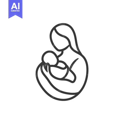 Aset desain premium: A mother cradles a baby with love in her gentle arms