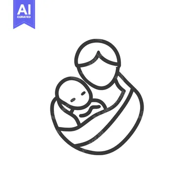 Aset premium populer: Mother gently cradles a small baby lovingly in her arms