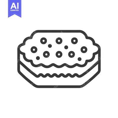 Aset premium populer: A simple vector illustration depicting a decorative baked pastry