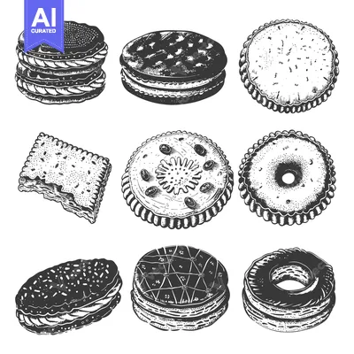 Aset premium populer: Assorted Cookies and Biscuits Delicious Baked Goods
