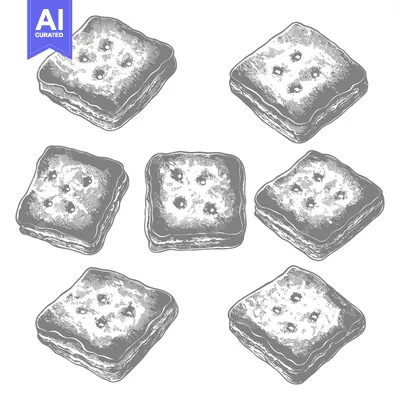 Aset desain premium: A Collection Of Delicious Square Crackers
