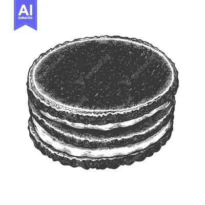 Aset premium populer: Delicious Chocolate Sandwich Cookies Sweet Treat