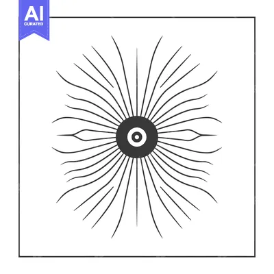 Aset premium populer: Black and White Abstract Design with a Central Eye