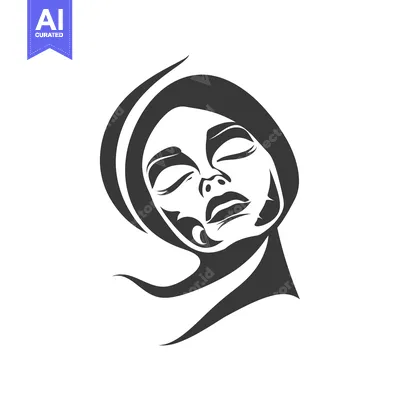 Popular premium asset: Black and White Abstract Illustration of a Woman's Face