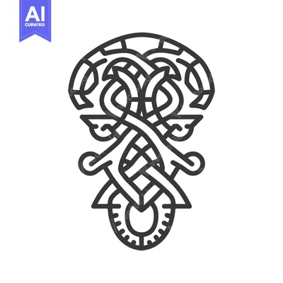 Popular premium asset: Black and White Abstract Interlocking Design with Rounded Shapes