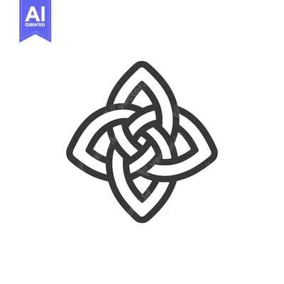 Aset desain premium: Black and white abstract intertwined knot design