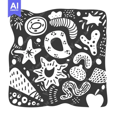 Premium design asset: Black and White Abstract Shapes and Patterns
