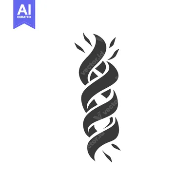 Aset desain premium: Black and White Abstract Spiral Design with Leaf-Like Shapes
