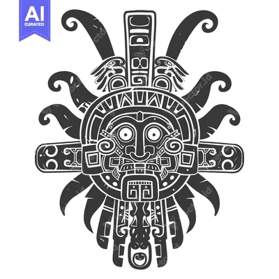 Popular premium asset: Black and White Aztec Mask with Intricate Design