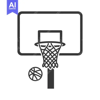 Popular premium asset: Black and White Basketball Hoop and Ball Icon
