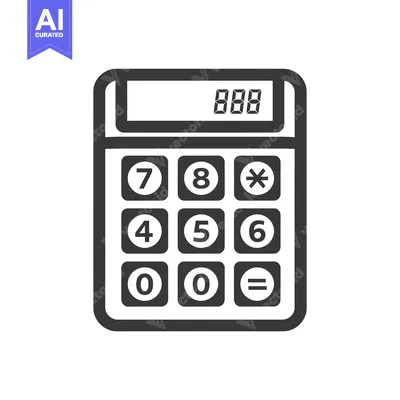 Popular premium asset: Black and White Calculator Icon with Digital Display