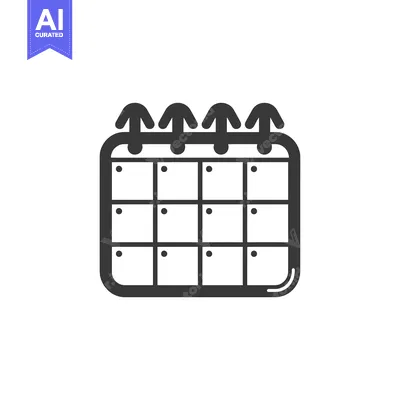 Popular premium asset: Black and White Calendar Icon with Four Arrows