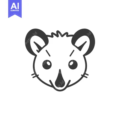 Aset premium populer: Black and White Cartoon Mouse Face Illustration