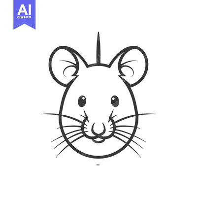 Popular premium asset: Black and White Cartoon Mouse Face Illustration