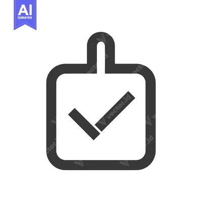 Aset premium populer: Black and White Checkmark Inside a Square with a Handle