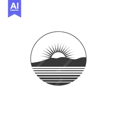 Aset premium populer: Black and White Circle Sunset Over Water