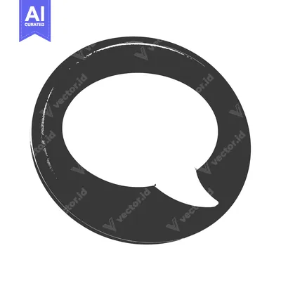 Aset premium populer: Black and White Circle with Speech Bubble Icon