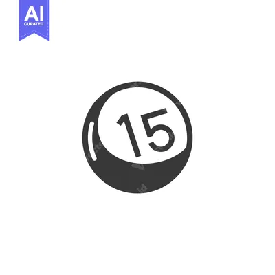 Aset premium populer: Black and White Circular Bingo Ball with Number Fifteen