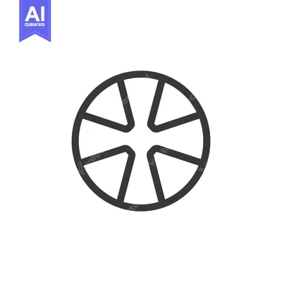 Aset premium populer: Black and White Circular Graphic With Cross-Shaped Lines