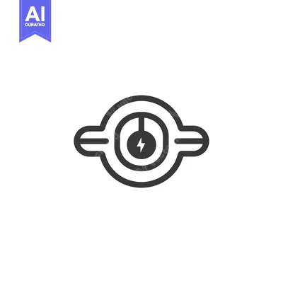 Aset premium populer: Black and White Circular Graphic with Lightning Bolt in Center
