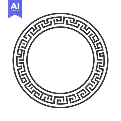 Aset premium populer: Black and White Circular Greek Key Pattern Frame