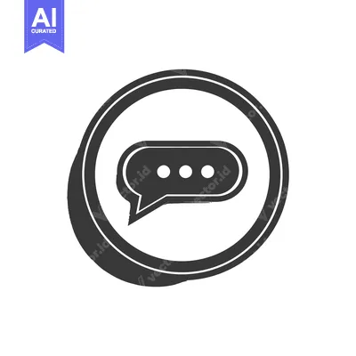 Popular premium asset: Black and White Circular Icon with a Speech Bubble