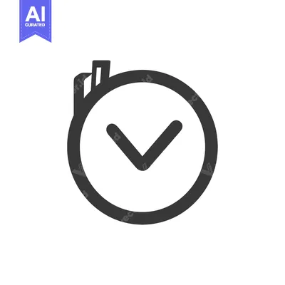 Aset desain premium: Black and White Circular Icon with Downward Arrow