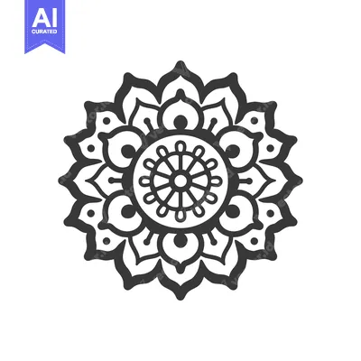 Popular premium asset: Black and White Circular Mandala with Flower Pattern