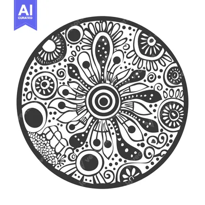 Popular premium asset: Black and White Circular Mandala with Intricate Floral Design