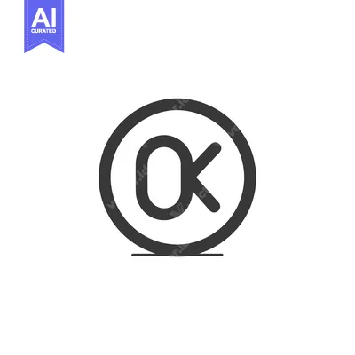 Premium design asset: Black and White Circular OK Symbol with Shadow