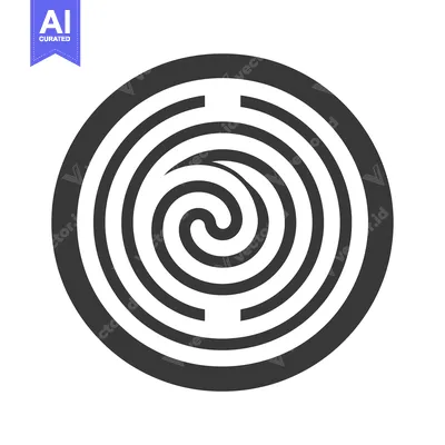 Aset premium populer: Black and white concentric circles with spiral in the center