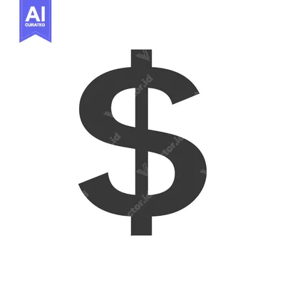 Aset desain premium: Black and White Dollar Sign Icon