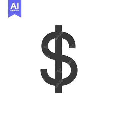 Aset desain premium: Black and white dollar sign icon